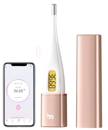 Basal Thermometer for Ovulation, Fertility Monitor & Period Tracker with LED Screen for NFP, Trying to Conceive, Intelligent BBT Thermometer with femometer APP(iOS & Android) - Vinca 2.0