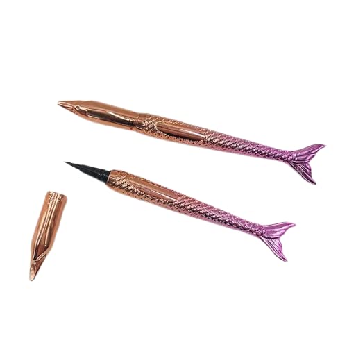 Mermaid Eyeliner Liquid Pen with Castor Oil for Eyelash Growth - Waterproof Eyeliner Tip Liquid Brush for Perfect Eyes and Long Lashes (Mermaid-Eyeliner-Pen-031)