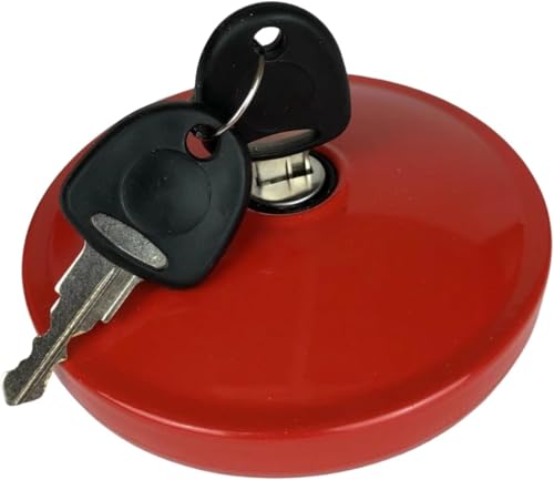 ACC Parts Vented Locking Fuel Cap with 2 Keys, Red 60mm – Compatible with John Deere Lorries, Trucks, HGVs & Tractors – Diesel & Petrol Tank Replacement Cap – Heavy Duty 60 mm Filler Cap