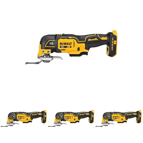Image of DEWALT 20V MAX XR Oscillating Multi-Tool Cordless, Variable Speed Brushless Motor Multitool with LED Light, Extended Runtime, Includes Two Wood Cutting Blades, Tool Only (DCS356B) (Pack of 4)