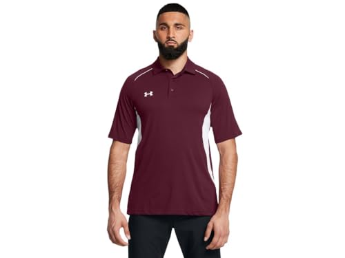 Image of Under Armour Mens Title Polo - Fast Drying SM Maroon-White