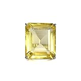 REAL-GEMS Light Yelllow Citrine 78 Ct. 925 Sterling Silver Emerald Cut Silver Ring..