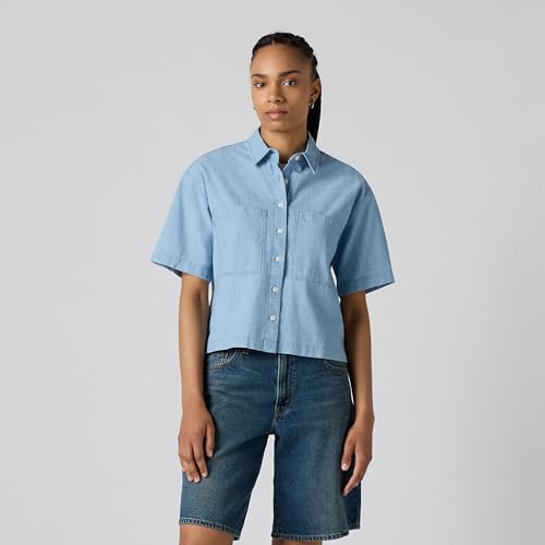 Harlie Ss Cropped Shirt Brass Organ – Ansicht 4