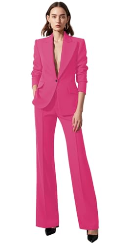 Women's Two Piece Sets Pants Suits Dressy Business Blazer Pant Suit Set Office Work Outfit