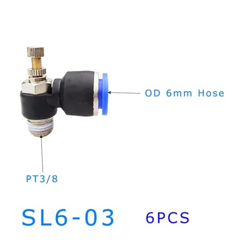 Conector de manguera SL6-03 de 3/8 pulgadas para regular presión de cilindro 3