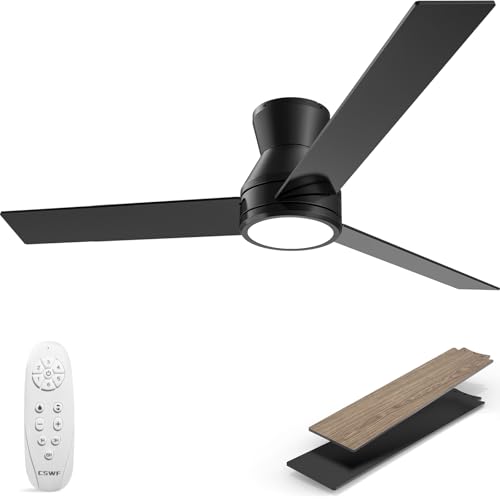 Ceiling Fan with Light Remote Control - Flush Mount Dimmable 3000...