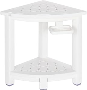 Nalone EU-H0008-WH Dreieckiger Badezimmerhocker, Weiß