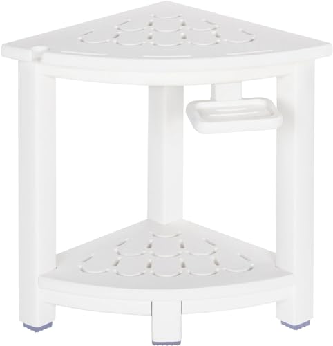 Nalone EU-H0008-WH Dreieckiger Badezimmerhocker, Weiß