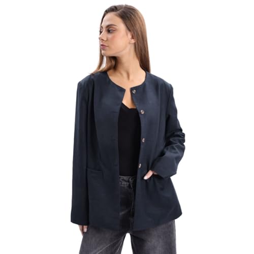 Blazer en lin à manches longues veste femme chic pour le bureau et le quotidien