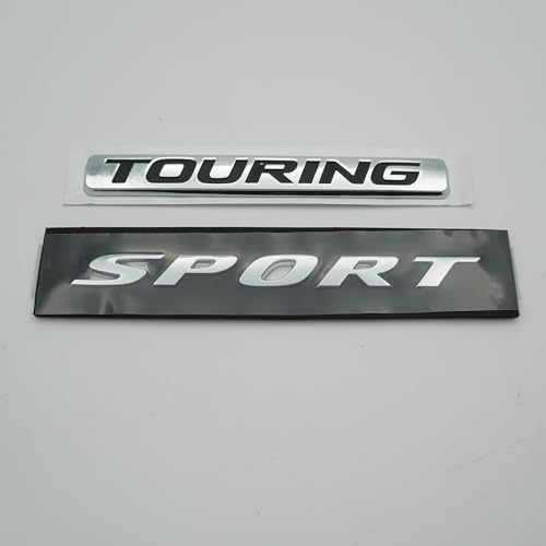 Image of 2Pc Sport Touring Rear Trunk Letter Logo Badge Emblem Nameplate (Silver Black)