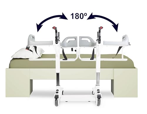 KMINA - Patiëntlift-Transferstoel, Transferstoel voor Bed met Wielen, Patiëntlift Rolstoel, Toiletstoel voor Ouderen en Gehandicapten, Patiënt Lift Stoel voor Thuis - Afbeelding 5