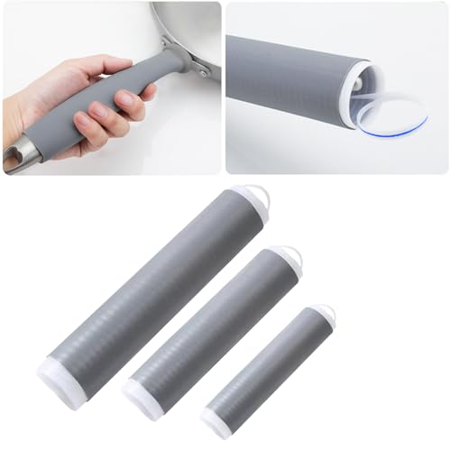 3PCS Pot Handle Heat Insulation Silicon Cover,Silicone Hot Handle Holder,Silicone Pan Handle Sleeve for Pots and Pans,Self-retracting Silicone Handle Cover for Pans, Spatulas and Spoons