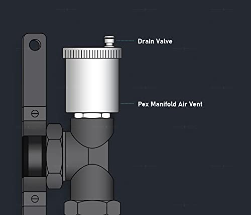 Image of Midline Valve SBW18-5 Automatic Air Vent for Hydronic Heating Applications 1 /8 in. MIP Connection Nickel Plated Brass (5 Pack)