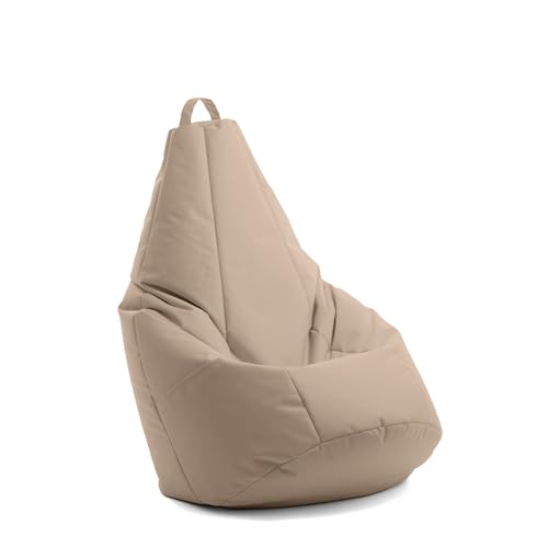 Avalon - Nuovo Pouf Poltrona Sacco Grande L Pera Jive, Puffo per Sedersi Ergonomico, Pouf a Sacco in Tessuto Antistrappo e Impermeabile, Poltrona a Sacco Moderna, Made in Italy(70x130cm-Corda)