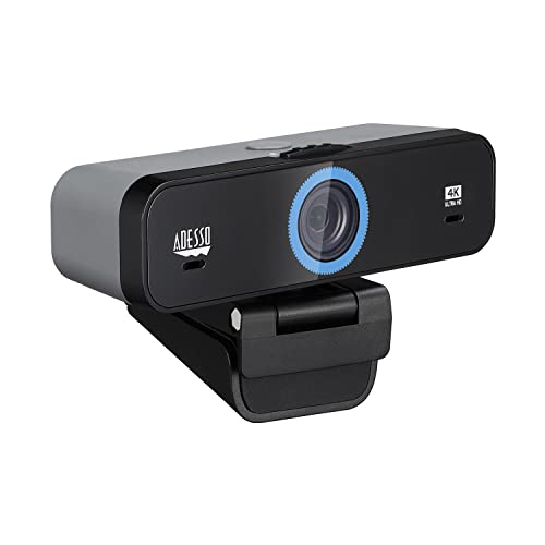 Adesso Cybertrack K4 4K Ultra Hd Fixed Focus Usb Webcam With Adjustable Field Of View Angle, Built-In Dual Microphones, Privacy Audio/Video Switch & Tripod Mount #TOP2
