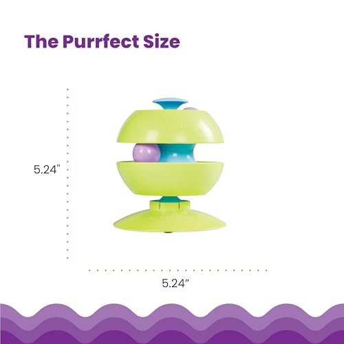 Image of Catstages Twist-A-Ball 3-in-1 Convertible Cat Track Toy, Rolling Ball Toy for Indoor Cats, Green