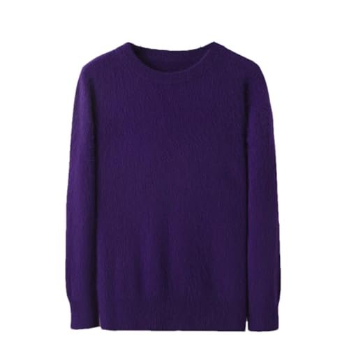 Men's Loose Solid Color Pullover Long Sleeve Thick Round Neck Knitted Bottoming Sweater