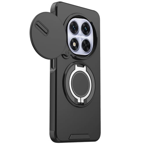 LUNBER-ARMOR�EFor Redmi Note 15 Pro 5G �P�[�X �J�o�[ �ԍڃz���_�Ή� �����Y�ی� �X�^���h�@�\ �����O�t�� 2�d�\�� For ���b�h�~�[ �m�[�g15 �v�� 5G(�u���b�N)