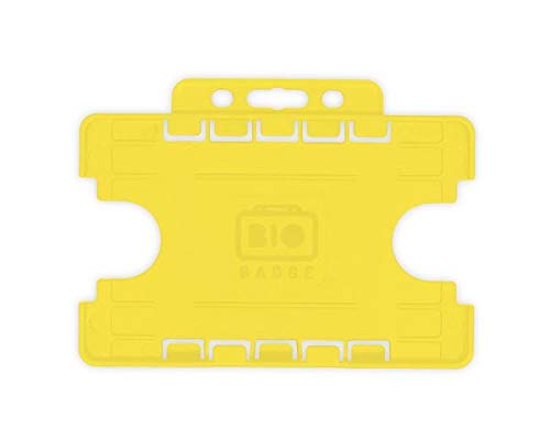 Eco Freindly ID Card Holders, Dual Sided, Landscape, 100 Pack (Yellow)