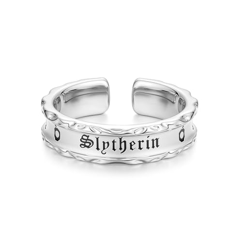 FANCIME x Harry Potter Kollaboration - Slytherin House Ring - Silber Schmuckgeschenke für Damen Mädchen Herren