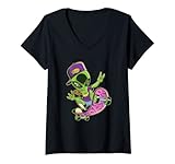 Photo Gallery donna cool alien skateboard retro 1980 torna a scuola ufo maglietta con collo a v Photo Gallery donna cool alien skateboard retro 1980 torna a scuola ufo maglietta con collo a v