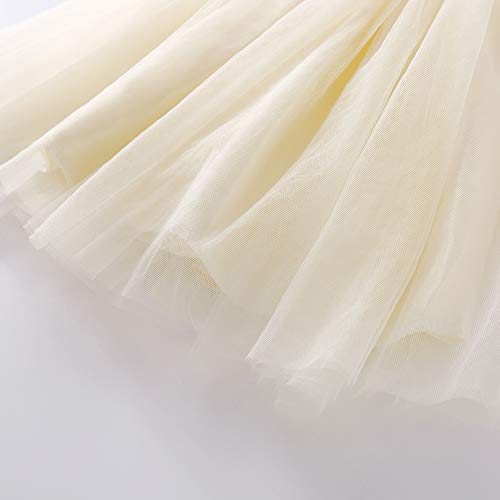 Baby Girls Toddler Tutu Dress Sleeveless Princess Infant Tulle Sundress(Beige, 3-4 Years) #TOP4