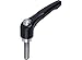 Kipp 06461-93101X30 Zinc Adjustable Handle, Protective Cap and M10 External Thread, Modern Design Style, Stainless Components, Metric, Black Satin Powder-Coated Finish, 30 mm Screw Length, Size 3