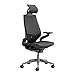 Chaise de bureau Steelcase Gesture avec revêtement noir + têtière, 66 x 62.5 x 107