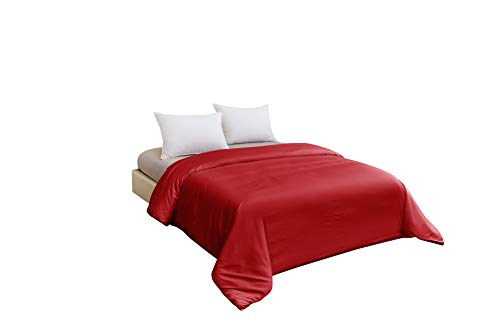 STRATO COTTON, Housse de couette en microfibre, rouge, king size (230 x 220 cm)