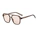 ADE WU Retro Aviator Sunglasses for Women Men,Vintage Fashion 70s Stylish Square Aviators,Brown Frame Champagne Lense