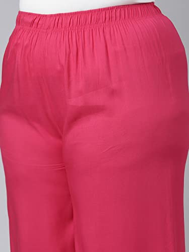 Image of GO COLORS Soft Viscose Basic Palazzo Full Length for Women| Breathable, Mid Rise, Relaxed Fit