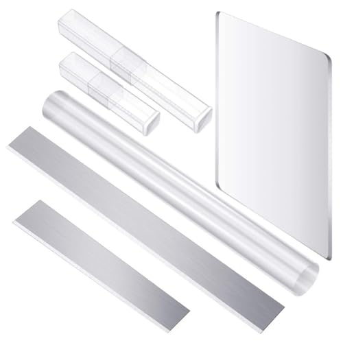 6 Pieces Polymer Clay Cutter Tools, Flexible Polymer Clay Cutters Tools with Acrylic Roller Acrylic Sheet Press Board, Clay Slicer Pottery Clay Cutting Tool