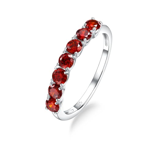 DAYBYDAY Sterling Silver Garnet Ring
