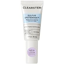 CLEARSTEM SULFUR SPOT&MASK Face Mask for Acne - Sulfur Spot Cleanser Facial Mask - Weekly Acne Face Mask for Clear & Smooth Skin - Made with Kaolin Clay & Glycolic to Reduce Blackheads & Blemishes
