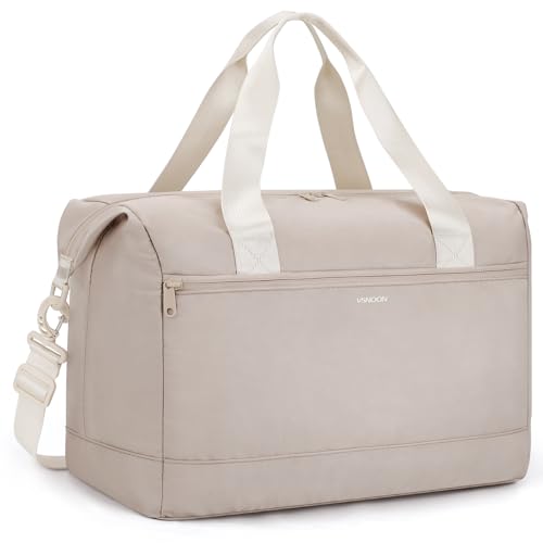 VSNOON Bolsa Viaje 40x30x20 Asiento Inferior Plegable, 25L Ryanair Cabin Bag 40x30x20 para Vueling Wizzair, Equipaje de Mano Impermeable, Mujer Bolso Maternidad Hospital Fin Semana Hombre, Caquí