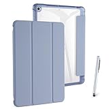 おまけタッチペン付き iPad 10.2 第9 第8 第7世代 対応ケース 半透明 スマートケース ペンシル収納ホルダー付き クリアカバー 10.2インチ ipad10.2 アイパッドカバー オートスリープ機能付 3つ折り マット加工 半透明 指紋防止 軽量 シンプル (T0267-ipad102-rabendagray)