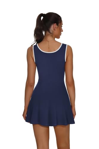 Image of NIASHOT Women's Athletic Dress with Built-in Shorts & Pockets Workout Tennis Golf Active Wear U Neck A-line Dresses