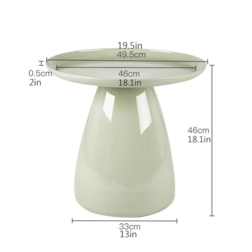 Table basse ronde orange rustique en champignon avec rangement - 3