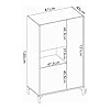 Dmora - Credenza Boario, Buffet alto da soggiorno, Madia moderna da salotto a 3 ante, 81x43h135 cm, Rovere e Bianco #1