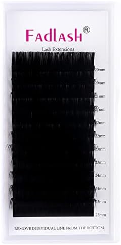 Fadlash Individual Classic Eyelash Extension 0.20mm D Curl 8-14mm Mixed Tray 1:1 Matte Black Professional Classic Individual Lashes
