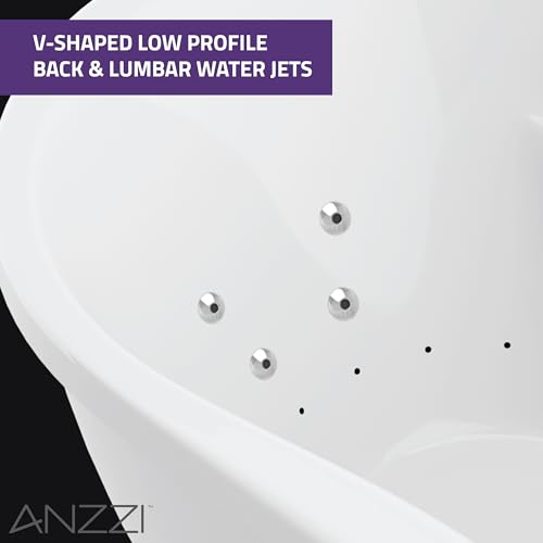 ANZZI Freestanding Tub 36" x 71", Whirlpool and Air Bath Tub in White, Aromatherapy, Whirpool Jetted, 6 ft., Lori Series (FT-AZ102)