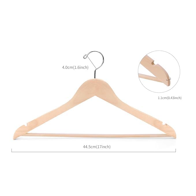 Image of DEZNA Premium Hanger Set of 12 Unbreakable Plastic Wooden Look Cloth Hanger for Hanging Suits /Pants /Shirts /Skirts etc (12)