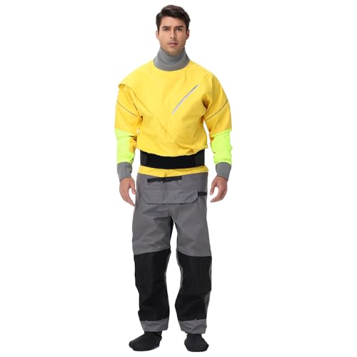 image for PKEDW Dry Suits for Men,Front Zip for Sailing,Kayaking,Paddling with R