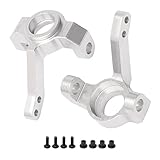 2 Sets Silver Aluminum Alloy Front Knuckle Arm for GPM AXIAL RC Car SCX10 Upgrade Parts