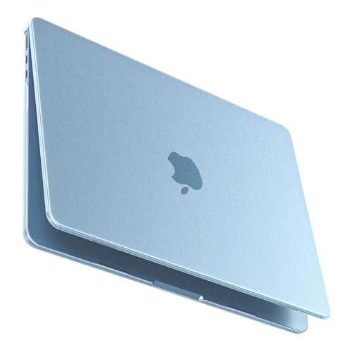 Image of BlueSwan for MacBook Air 13 inch Case M5 2026 2025-2022 M4 M3 M2 A3449 A3240 A3113 A2681, 100% Match Official Color, Scratch Resistant Air 13.6 Hard Shell Protective Laptop Cover, Matte Sky Blue Clear