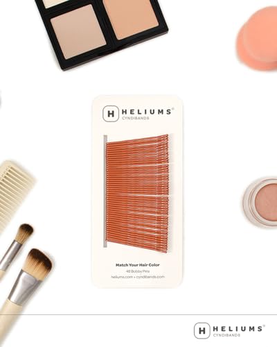 Heliums Bobby Pins - Light Ash Blonde - 2 Inch Wavy Hair Pins, Matte Metallic Color Blends with Light Ash Blonde Hair, 48 Count