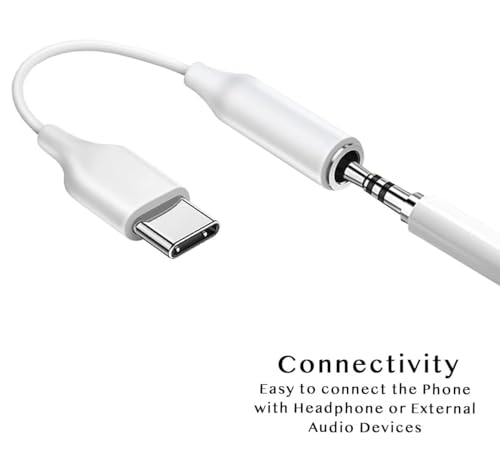 Image of Samsung Type C to 3.5mm Headphone Jack, Upgrade 32bit Hi-Fi Sound Compatible with Samsung Galaxy S24 /S23 /S22 /S21 /S20 (Ultra /Plus /Fe), Note 20 /20+ /10,Flip /S /A /F /M Series (White)