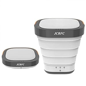 Mini Wasmachine Kleine Draagbare Opvouwbare Campingwasmachine (Gevouwen Hoogte: 10cm) Elektrische Kleine Turbo Reiswasmachine voor Enige Appartementen (Grijs)