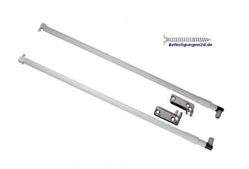 GTV Reling para Cajón MetalBox RS-SZ-450-10, Varilla Longitudinal L450 mm, Kit con Fijación para Panel Trasero, Aumenta Estabilidad y Espacio, Acero, Blanco