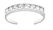 Ritastephens Sterling Silver Channel Set Cubic Zirconia Toe Ring Body Art Adjustable